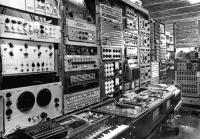 Banks of synthesizers at Unit Delta Plus studio 1966